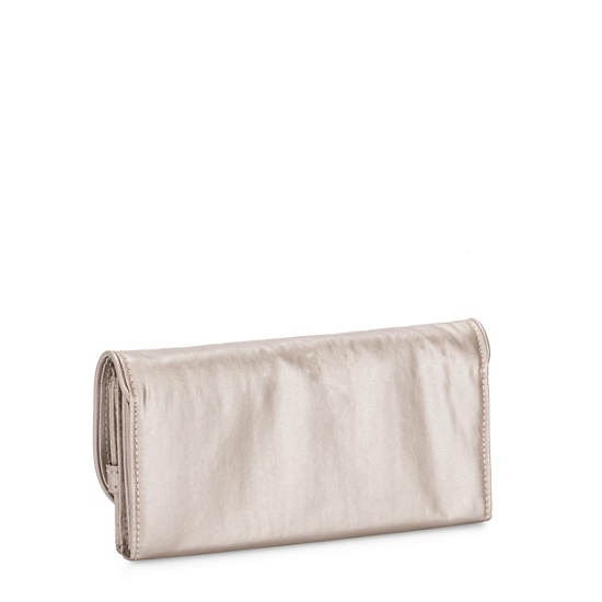 Portefeuilles Kipling Money Land Metallic Snap Wallet Beige | FR 1038MQ